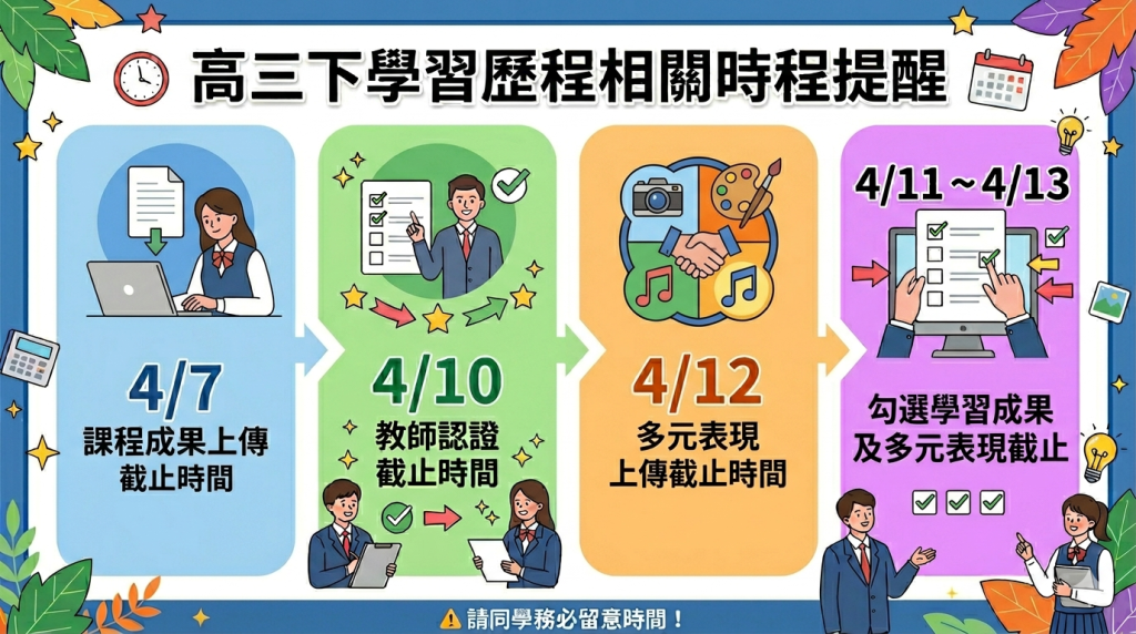 學習歷程時程提醒